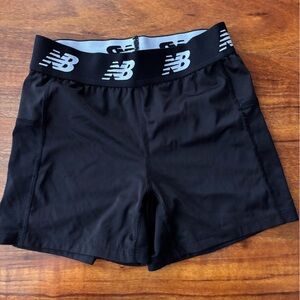 New Balance Black Logo Waistband Shorts